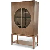 Manhattan Valley Curio Cabinet with Touch Lighting in Chestnut Finish Wood