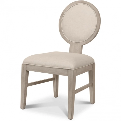 Manhattan Valley Dining Chair in Dusty Rose Finish Wood & Neutral Fabric (Set of 2)