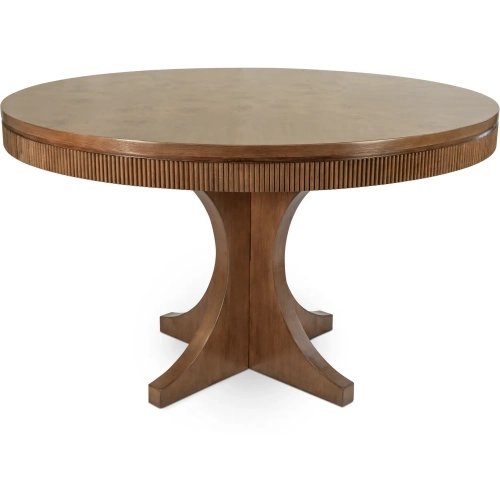 Manhattan Valley 50" Round Dining Table in Vintage Chestnut Finish Wood