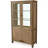 Sun Haven Curio Cabinet with Touch Lighting in Oak & Walnut Finish