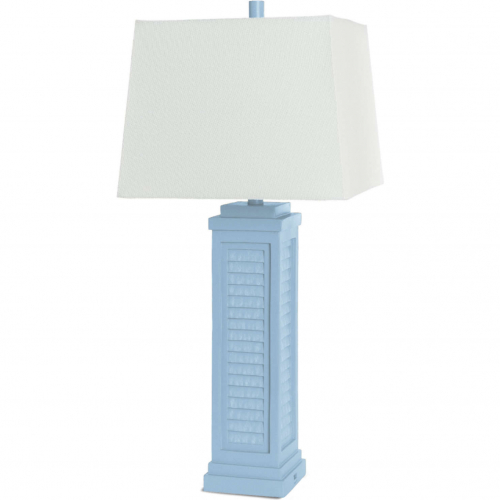 Shutter 32"H Table Lamp with USB in Blue Poly & Linen (Set of 2)