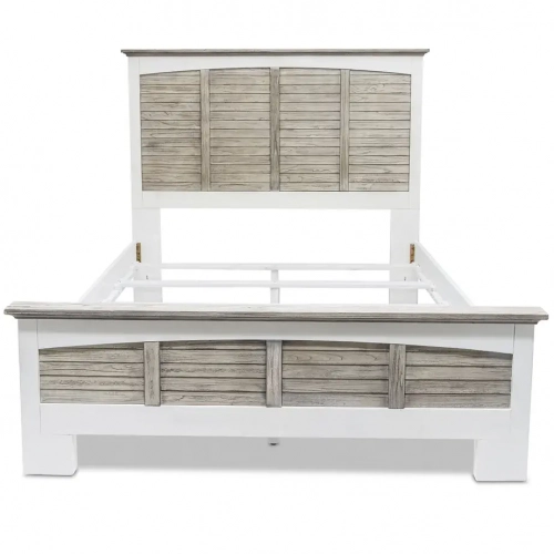 Islamorada Queen Bed in Distressed Gray & White