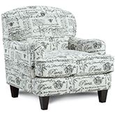 Accent Chair in Francaise Ebony & White Script Fabric