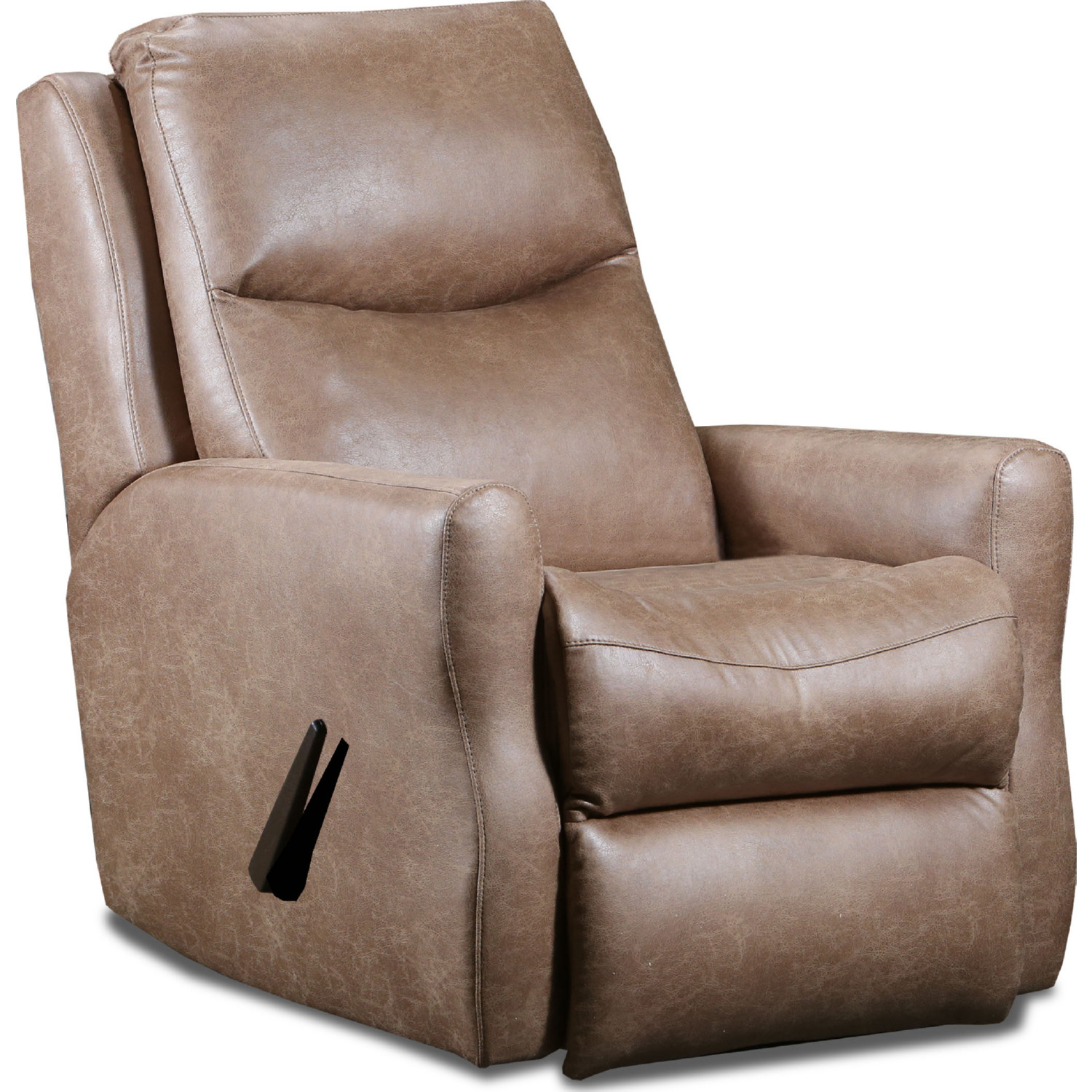 Southern Motion 1007S 16716 Fame Swivel Rocker Recliner in Vintage Brown Fabric