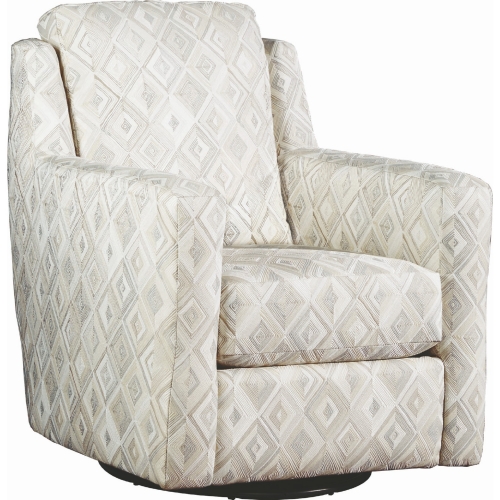 Diva Swivel Glider Accent Chair in Natural Off White Fabric