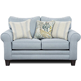 Loveseat in Starter Sky Blue Fabric