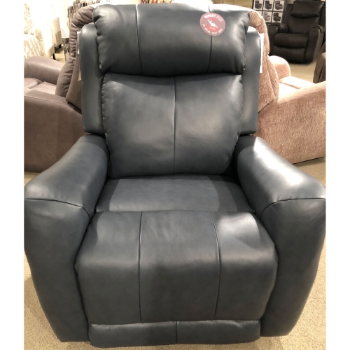 View Point Manual Rocker Recliner in Horizon Blue Leather