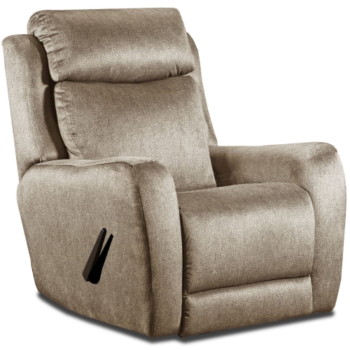 View Point Manual Swivel Rocker Recliner in Driftwood Brown Fabric