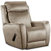 View Point Manual Swivel Rocker Recliner in Driftwood Brown Fabric