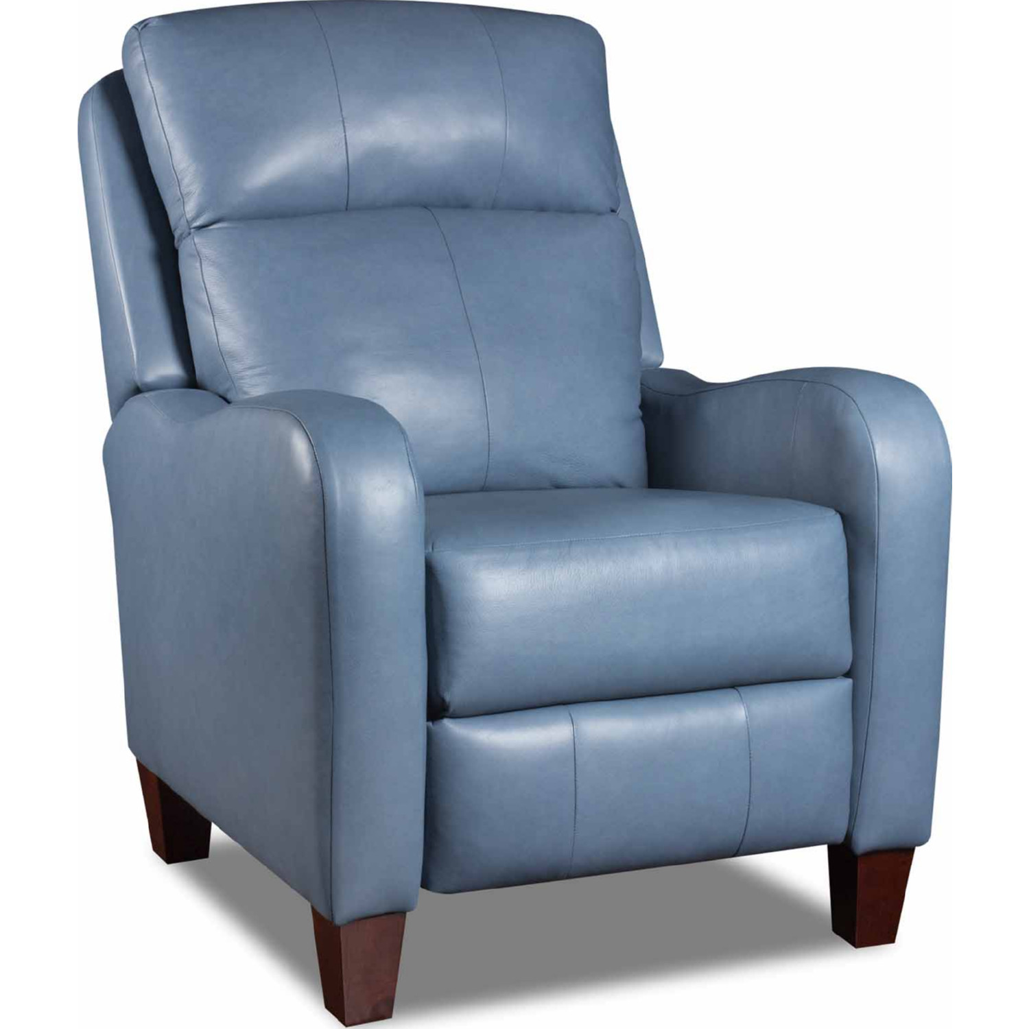 Prestige Hi Leg Manual Recliner, Light Blue Leather Chair