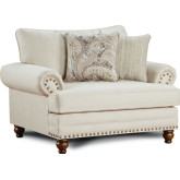 Accent Chair & a Half in Carys Doe Beige Fabric