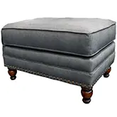 Ottoman in Bates Charcoal Gray Fabric