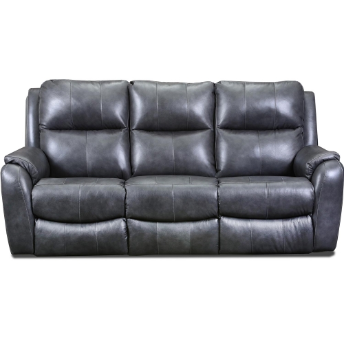 Colton Power Headrest Reclining Sofa with USB in Slate Grey Top Grain Leather