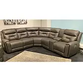 Point Break Triple Power Reclining Sectional Sofa in Graystone Gray Duralux