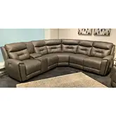 Point Break Triple Power Reclining Sectional Sofa in Graystone Gray Duralux