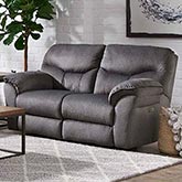 Power Play 72" Power Headrest Reclining Loveseat in Charcoal Gray Fabric