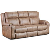 Contour Power Headrest Next Level Reclining Sofa with USB in Tan Fabric