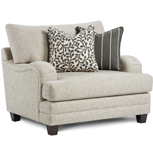 Accent Chair & a Half in Basic Berber Grey Fabric