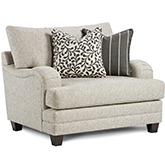 Accent Chair & a Half in Basic Berber Grey Fabric