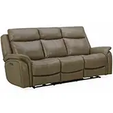 Grant Power Headrest Reclining Sofa in Cobblestone Gray Top Grain Leather