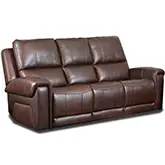 Burton Triple Power Reclining Sofa with Bluetooth in Brown Top Grain Leather