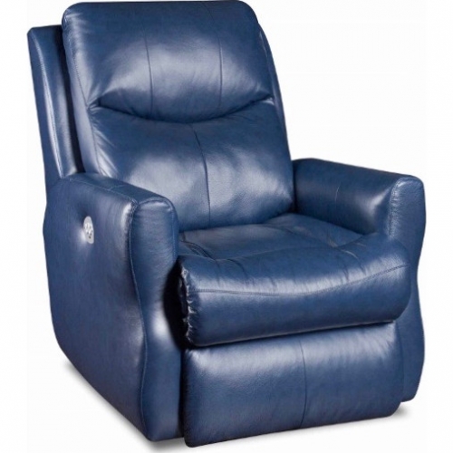 Fame Power Headrest Rocker Recliner Leather (Shown in Regatta Blue)