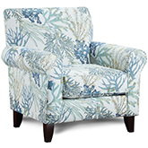 Accent Chair in Coral Reef Oceanside Multicolor Fabric