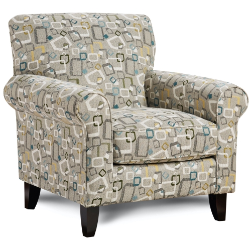Accent Chair in Mizpah Aegan Multicolor Geometric Fabric