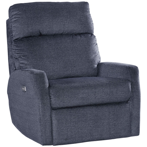 Mimi Power Headrest Rocker Recliner with USB in Indigo Blue Fabric