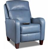 Prestige Hi-Leg Power Recliner with SoCozi Massage (Shown in Discontinued Denim Light Blue Leather)