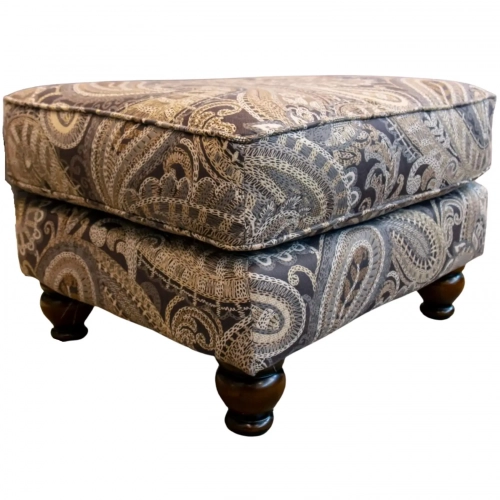 Ottoman in Capernicus Cobblestone Multicolor Fabric