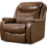 Hercules SoCozi Massage Big Man's Power Recliner in Amber Brown Leather