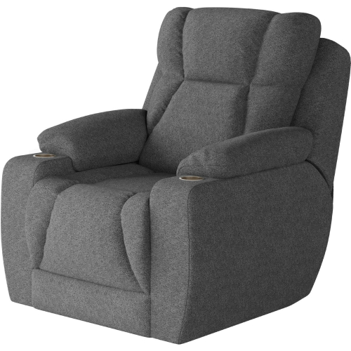 Challenger Big Man's Power Headrest Wall Hugger Recliner in Storm Grey Chenille