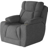 Challenger Big Man's Power Headrest Wall Hugger Recliner in Storm Grey Chenille