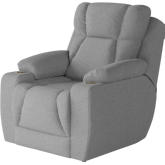 Challenger Big Man's Power Headrest Wall Hugger Recliner in Oyster Grey Chenille