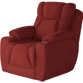 Challenger Big Man's Power Headrest Wall Hugger Recliner in Garnet Red Chenille