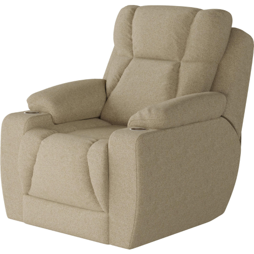 Challenger Big Man's Power Headrest Wall Hugger Recliner in Sand Tan Chenille