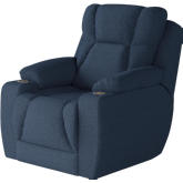 Challenger Big Man's Power Headrest Wall Hugger Recliner in Bali Blue Chenille