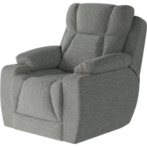 Challenger Big Man's Power Headrest Wall Hugger Recliner in Slate Grey Chenille