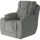 Challenger Big Man's Power Headrest Wall Hugger Recliner in Slate Grey Chenille