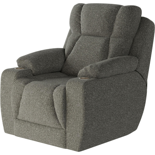 Challenger Big Man's Power Headrest Wall Hugger Recliner in Nickel Grey Chenille