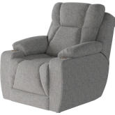 Challenger Big Man's Power Headrest Wall Hugger Recliner in Silver Woven Texture Fabric