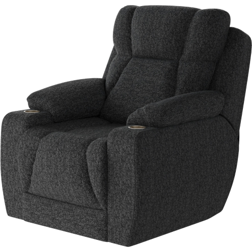 Challenger Big Man's Power Headrest Wall Hugger Recliner in Granite Grey Woven Texture Fabric