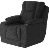 Challenger Big Man's Power Headrest Wall Hugger Recliner in Granite Grey Woven Texture Fabric