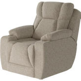 Challenger Big Man's Power Headrest Wall Hugger Recliner in Marble Cream Woven Texture Fabric