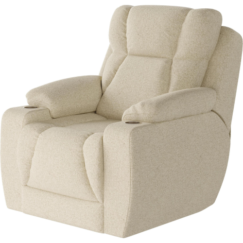 Challenger Big Man's Power Headrest Wall Hugger Recliner in Ivory White Woven Texture Fabric