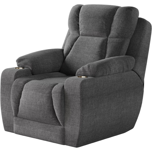 Challenger Big Man's Power Headrest Wall Hugger Recliner in Smoke Grey Velvet Microfiber