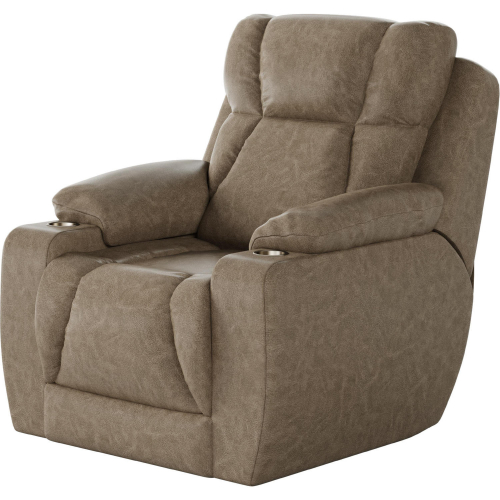 Challenger Big Man's Power Headrest Wall Hugger Recliner in Vintage Brown Duralux