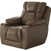 Challenger Big Man's Power Headrest Wall Hugger Recliner in Hickory Brown Duralux