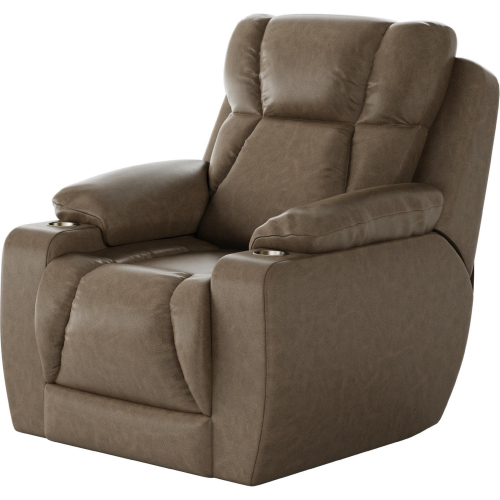 Challenger Big Man's Power Headrest Wall Hugger Recliner in Taupe Duralux